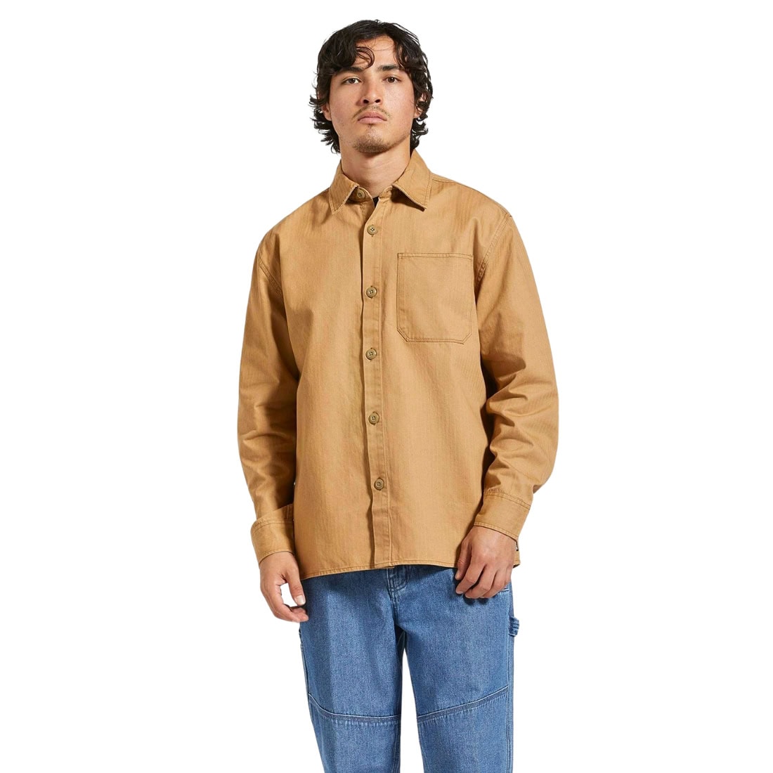 Brixton Selden Overshirt - Tobacco Brown Worn Wash - Mens Casual Shirt by Brixton