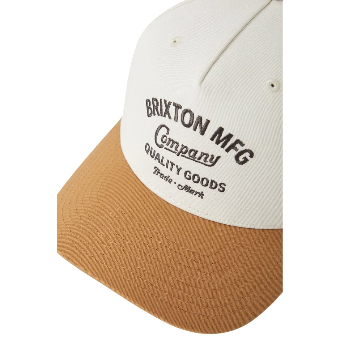 Brixton Stratton Snapback Cap - White/Caramel - Snapback Cap by Brixton One Size