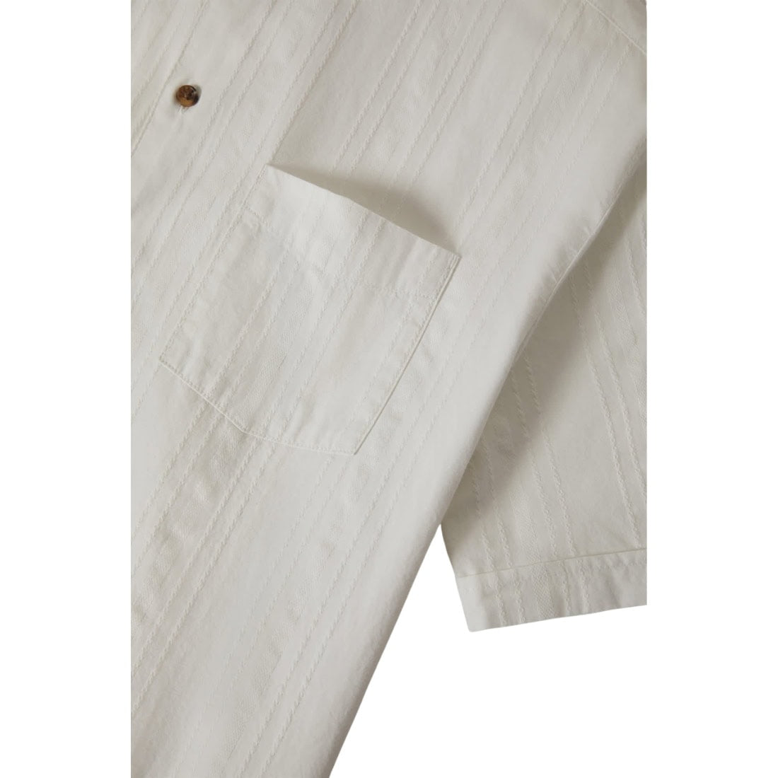 Brixton The Vintage Short Sleeve Woven Shirt - Off White Jacquard Stripe - Mens Casual Shirt by Brixton
