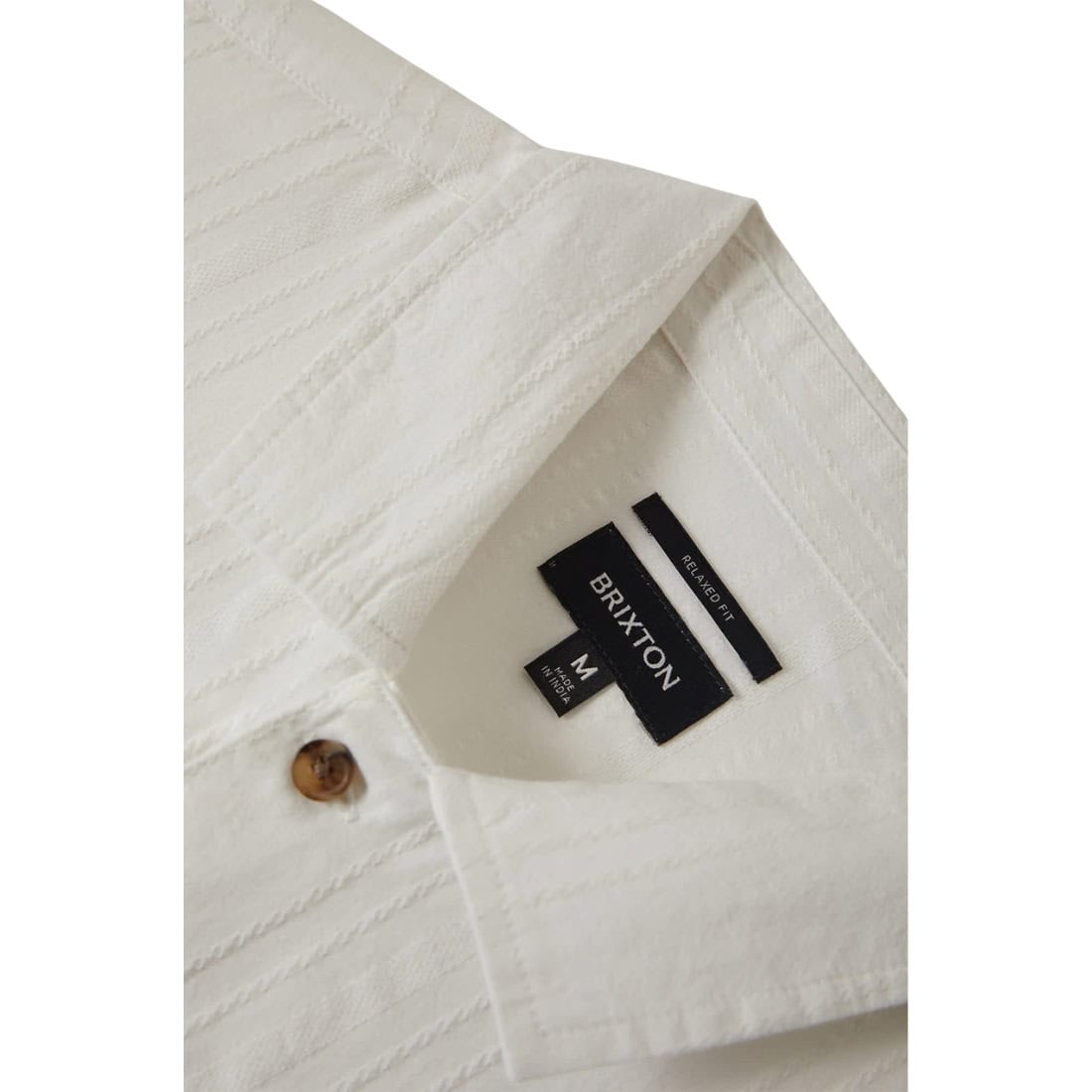 Brixton The Vintage Short Sleeve Woven Shirt - Off White Jacquard Stripe - Mens Casual Shirt by Brixton