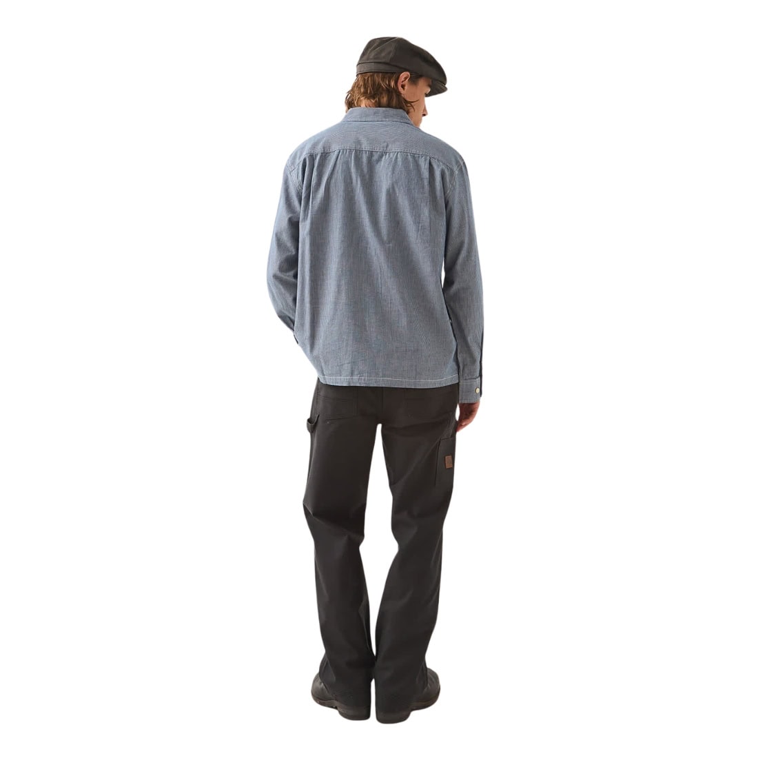 Brixton Trademark Longsleeve Shirt - Blue Chambray Micro Stripe - Mens Casual Shirt by Brixton
