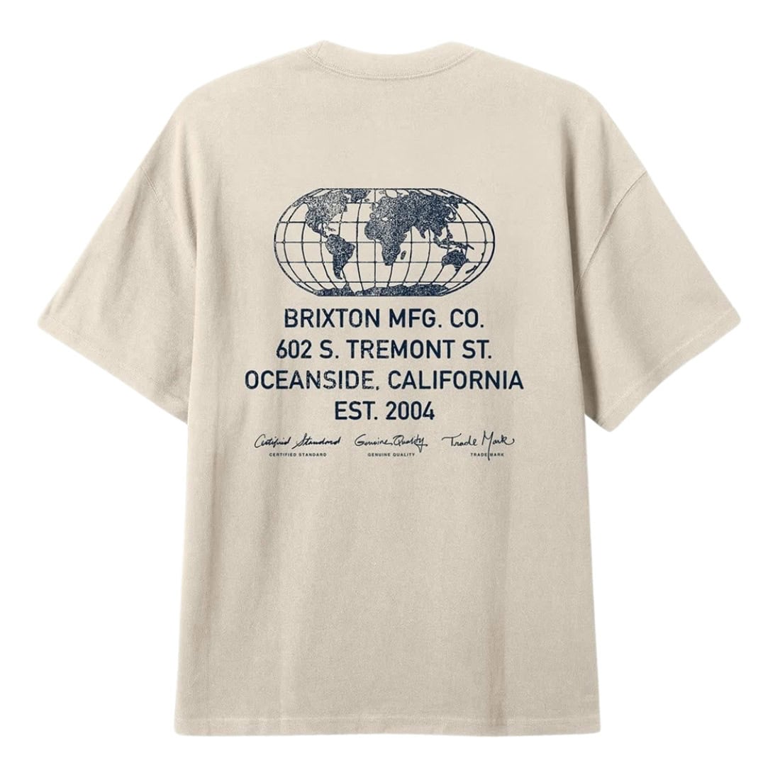 Brixton Union Heavyweight Relaxed T-Shirt - Cream Classic Wash - Mens Graphic T-Shirt by Brixton