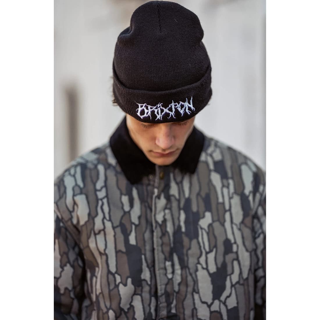 Brixton Void Hunter Watch Cap Beanie - Black - Fold Beanie by Brixton