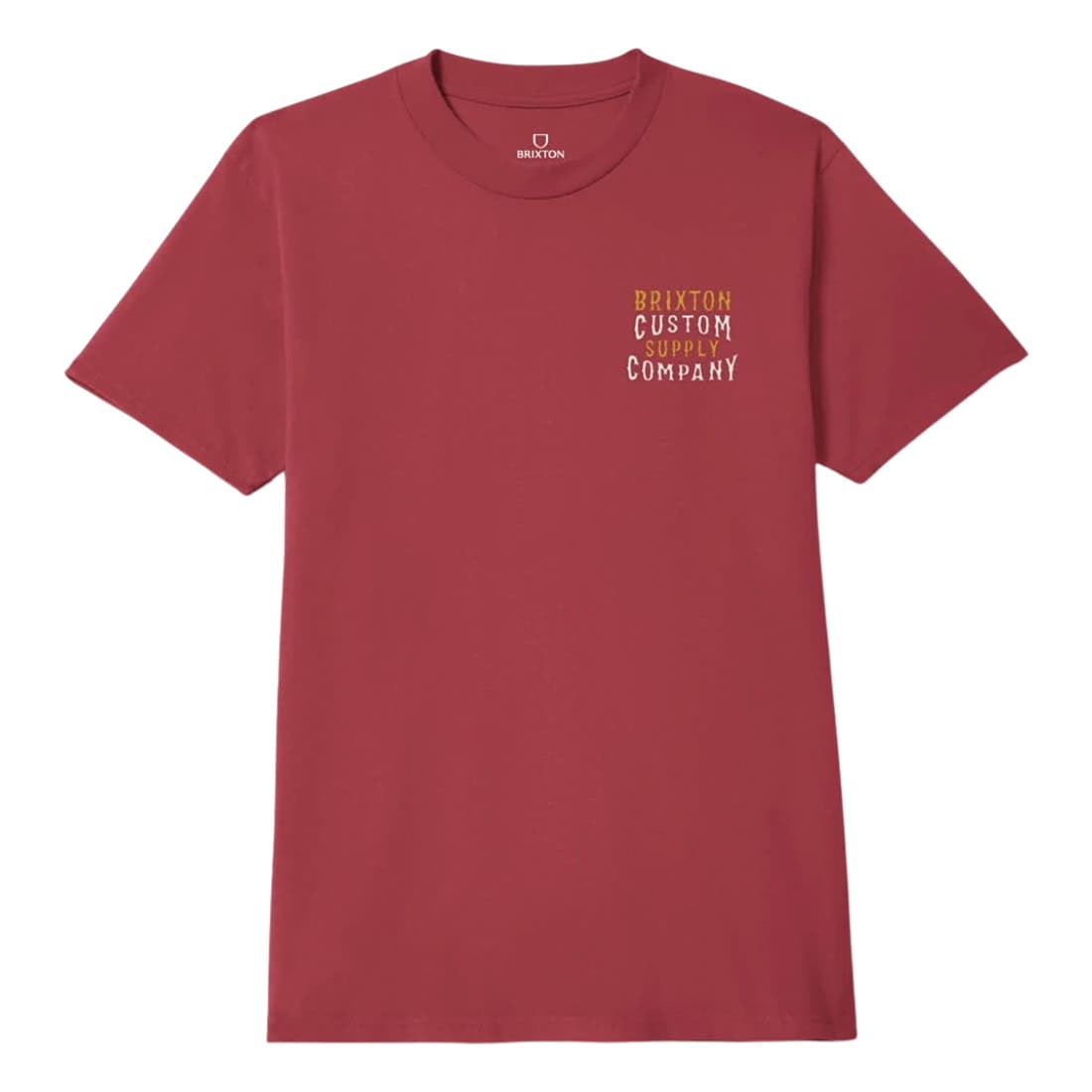 Brixton Wheaton T-Shirt - Robust Red Worn Wash - Mens Graphic T-Shirt by Brixton