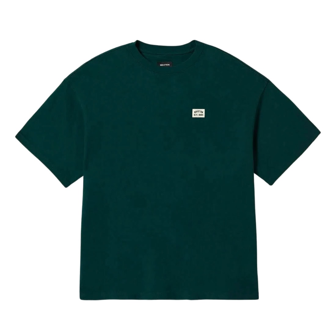 Brixton Woodburn Heavyweight Relaxed T-Shirt - Deep Emerald Classic Wash - Mens Graphic T-Shirt by Brixton