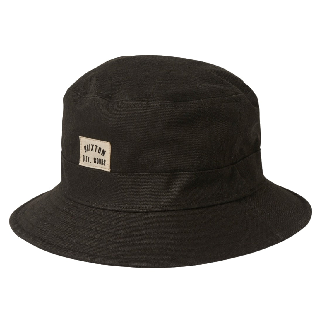 Brixton Woodburn Packable Bucket Hat - Black Sol Wash - Bucket Hat by Brixton