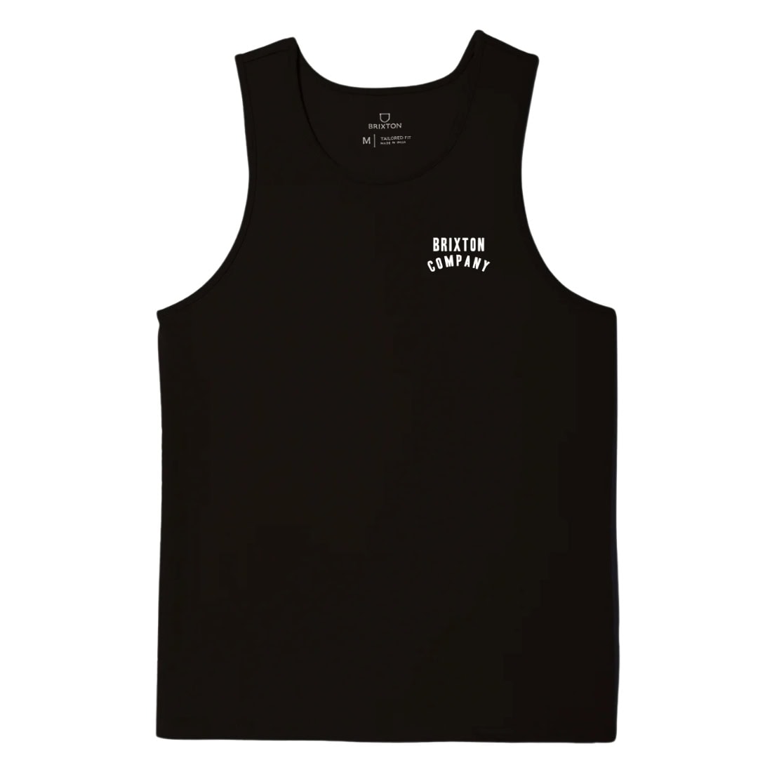 Brixton Woodburn Tank Top Vest - Washed Black/White/White - Mens Skate Brand Vest/Tank Top by Brixton