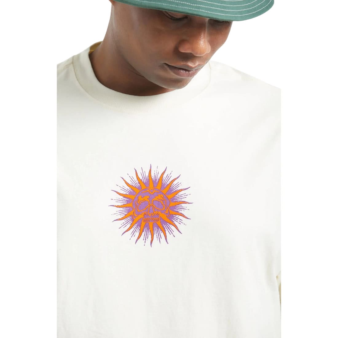 Brixton Zephyr Oversized T-Shirt - Cream - Mens Graphic T-Shirt by Brixton