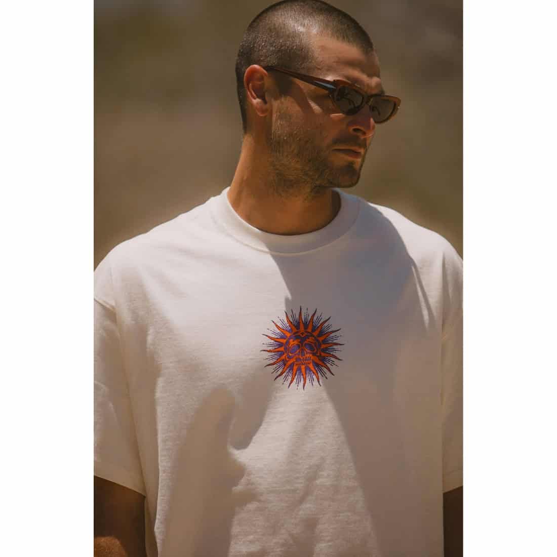 Brixton Zephyr Oversized T-Shirt - Cream - Mens Graphic T-Shirt by Brixton