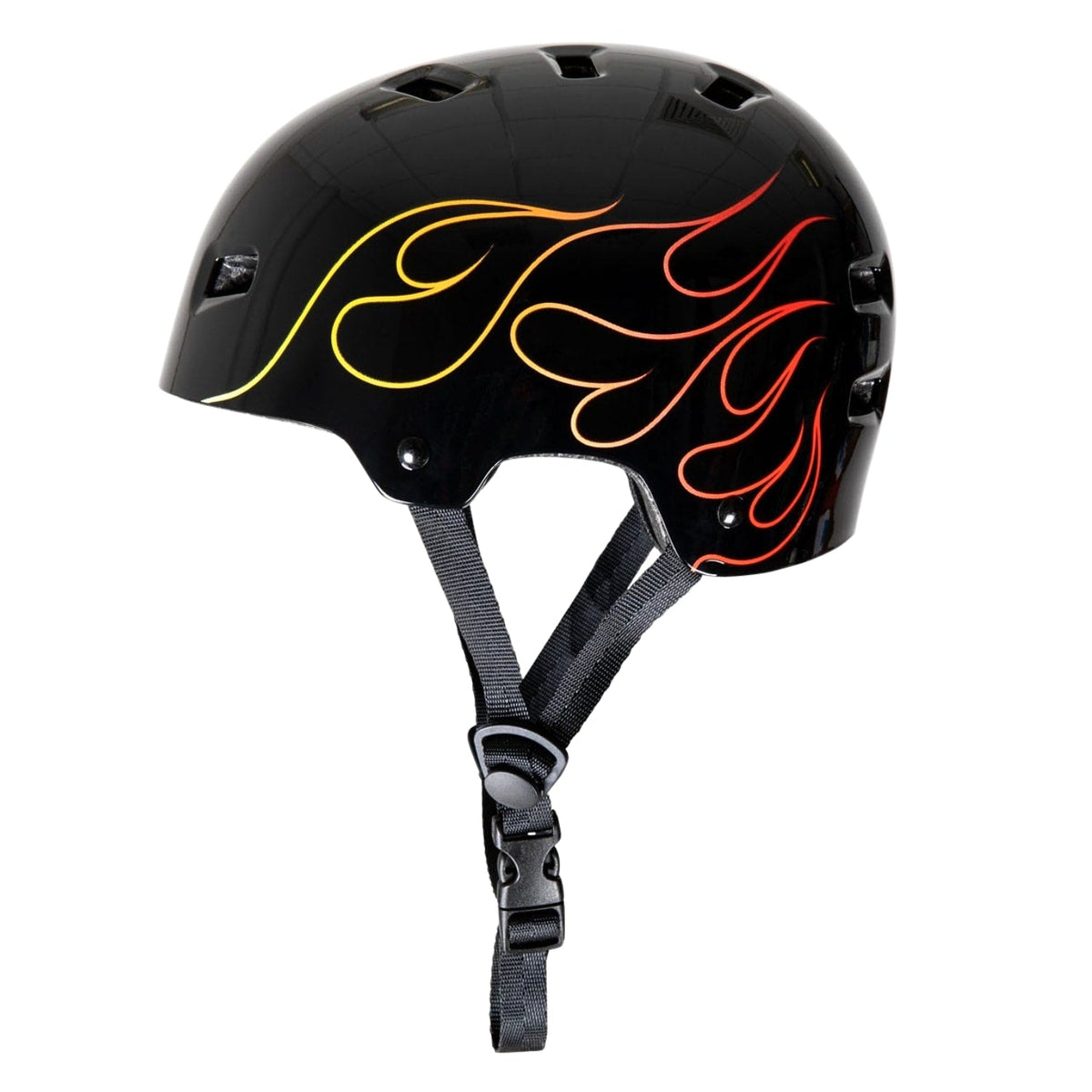 Bullet Deluxe Flame Graphic Kids Youth Helmet - Black/Flame - Skateboard Helmet by Bullet OSFA (49-54cm)