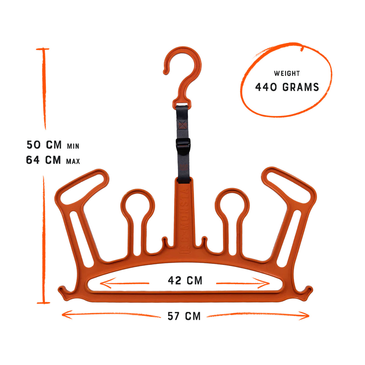 C-Monsta Recycled Wetsuit Hanger Dryer V2 - Orange - Wetsuit Hanger by C-Monsta One Size