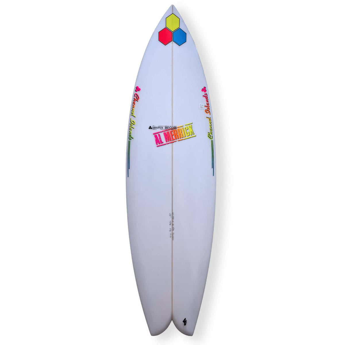 Channel Islands 5'8 Fishbeard Surfboard - 29.2L - White/Retro - Shortboard by Channel Islands 5ft 8in