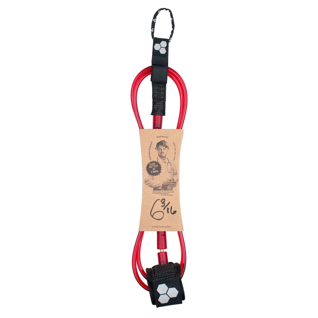 Channel Islands Dane Reynolds 6Ft Comp Surfboard Leash - Red
