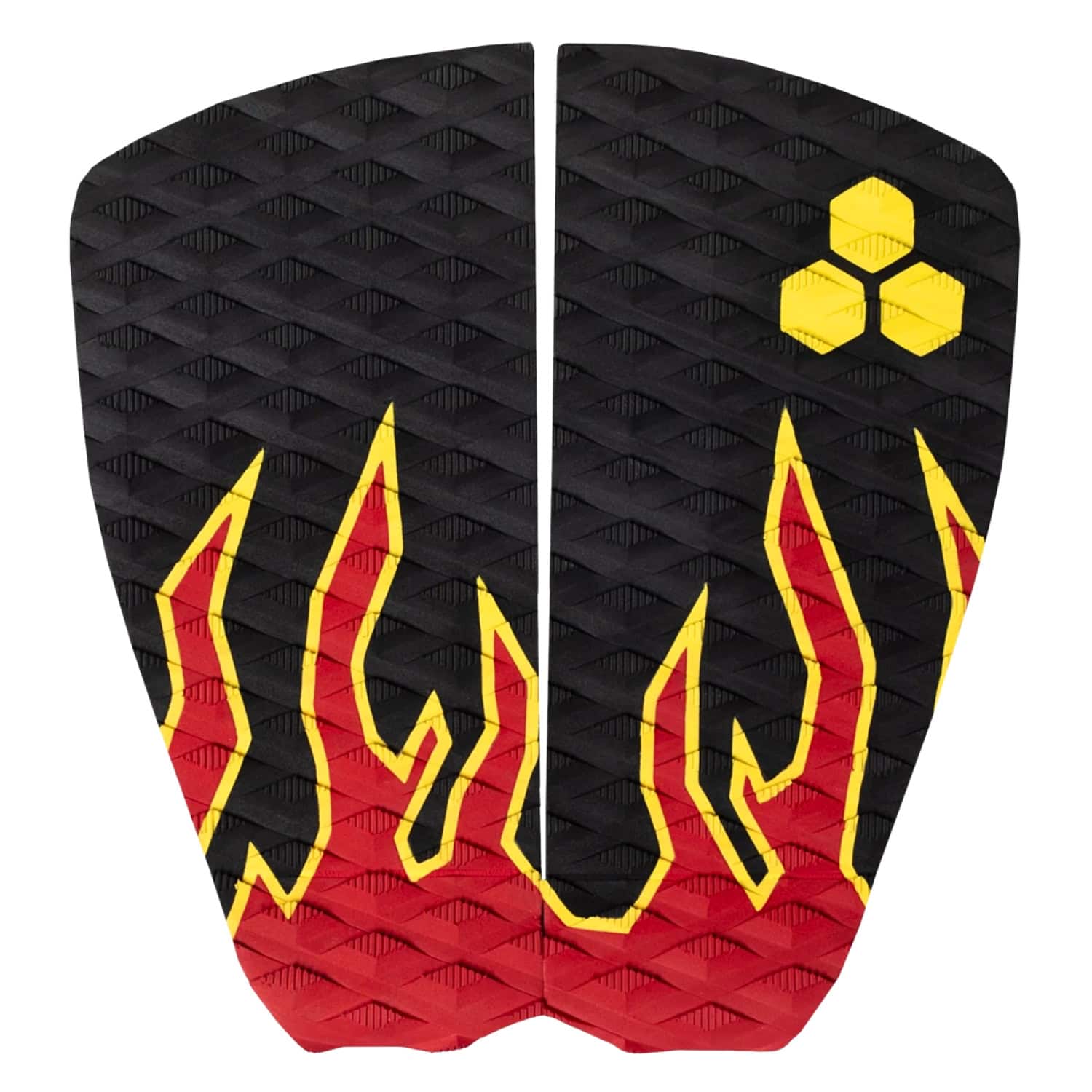 Channel Islands Dane Reynolds Chapter 11 Tail Pad - Black/Flame - 2 Piece Tail Pad by Channel Islands