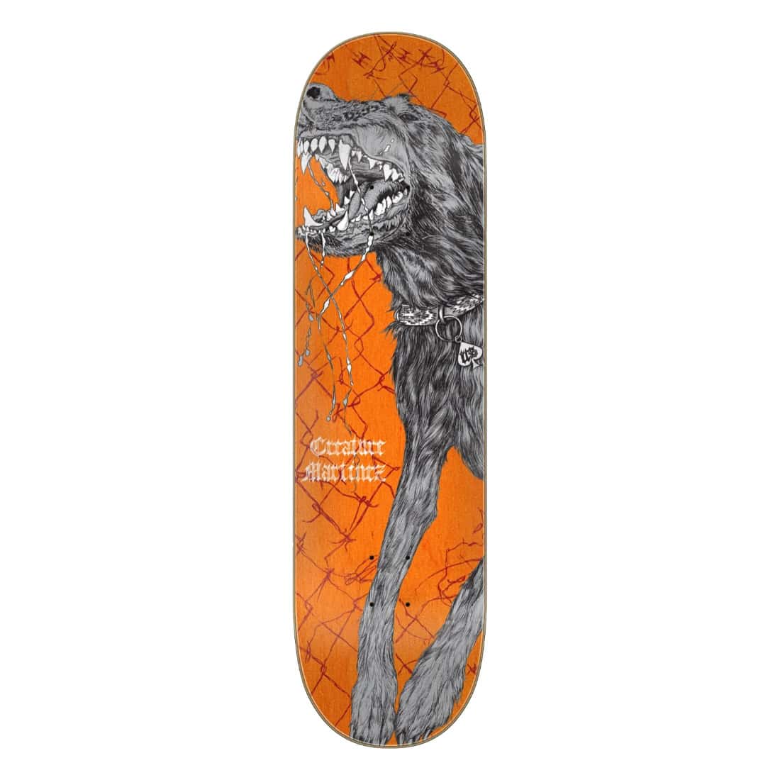 Creature 8.6" Martinez Guero Pro Deck - Orange/Silver - Skateboard Deck by Creature 8.6 inch