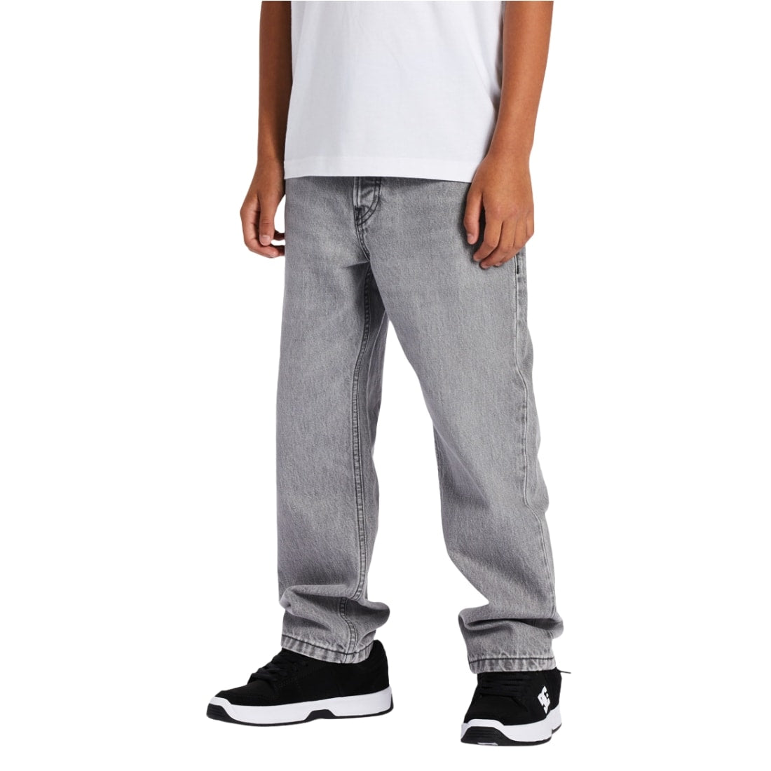 DC Boys Worker Baggy Denim Jeans - Grey Wash