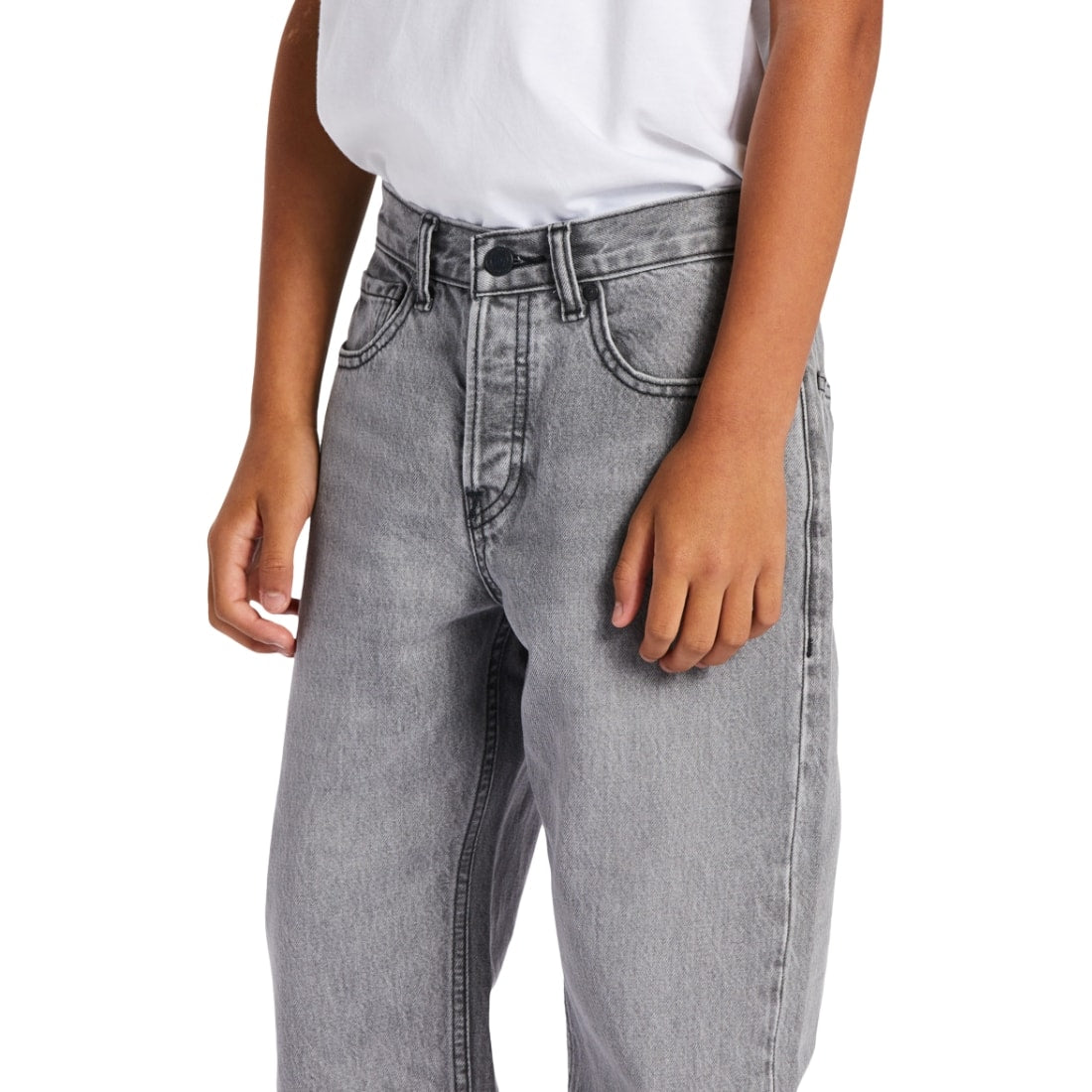 DC Boys Worker Baggy Denim Jeans - Grey Wash