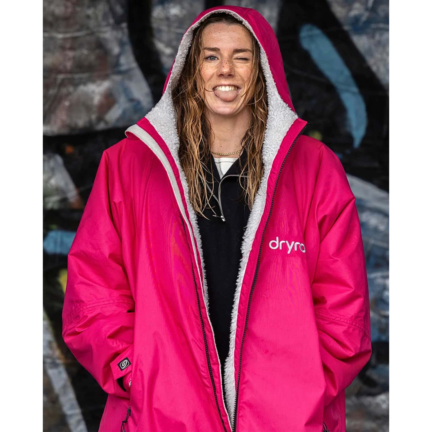 Changing Robe Pink Dryrobe Advance Long Sleeve Drying & Changing Robe - Pink/Light Grey ...