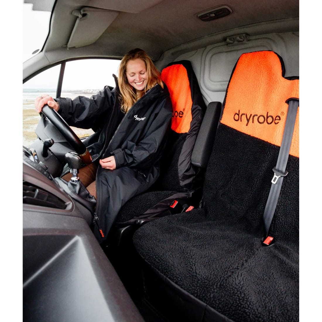 Dryrobe Car Seat Cover - Orange/Black - Gifts for Surfers by Dryrobe