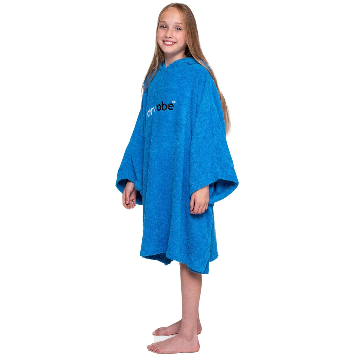 Dryrobe Kids Organic Cotton Short Sleeve Towel Dryrobe - Cobalt Blue