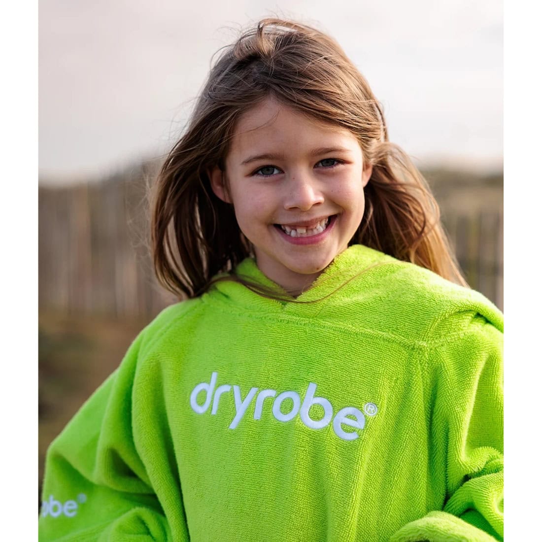 Dryrobe Kids Towel Changing Robe - Lime Green