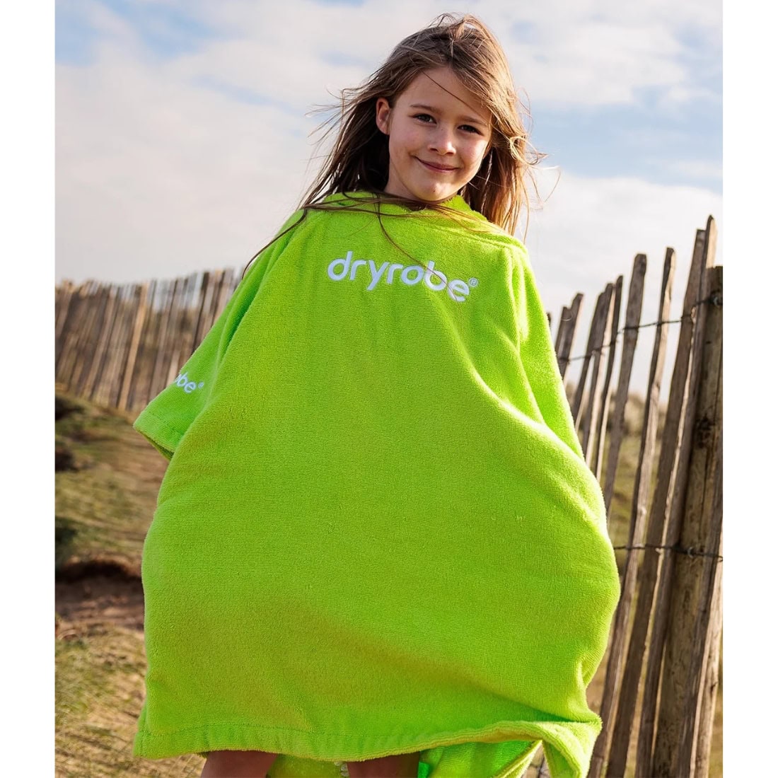 Dryrobe Kids Towel Changing Robe - Lime Green