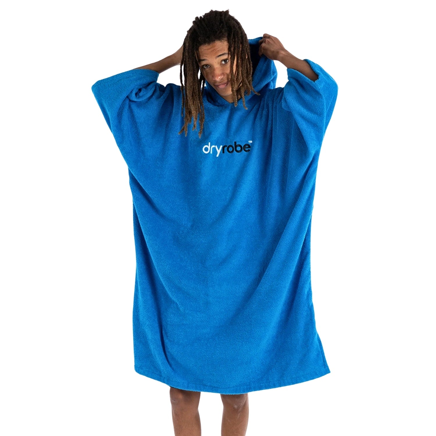 Dryrobe Organic Cotton Short Sleeve Towel Dryrobe - Cobalt Blue - Changing Robe Poncho Towel by Dryrobe