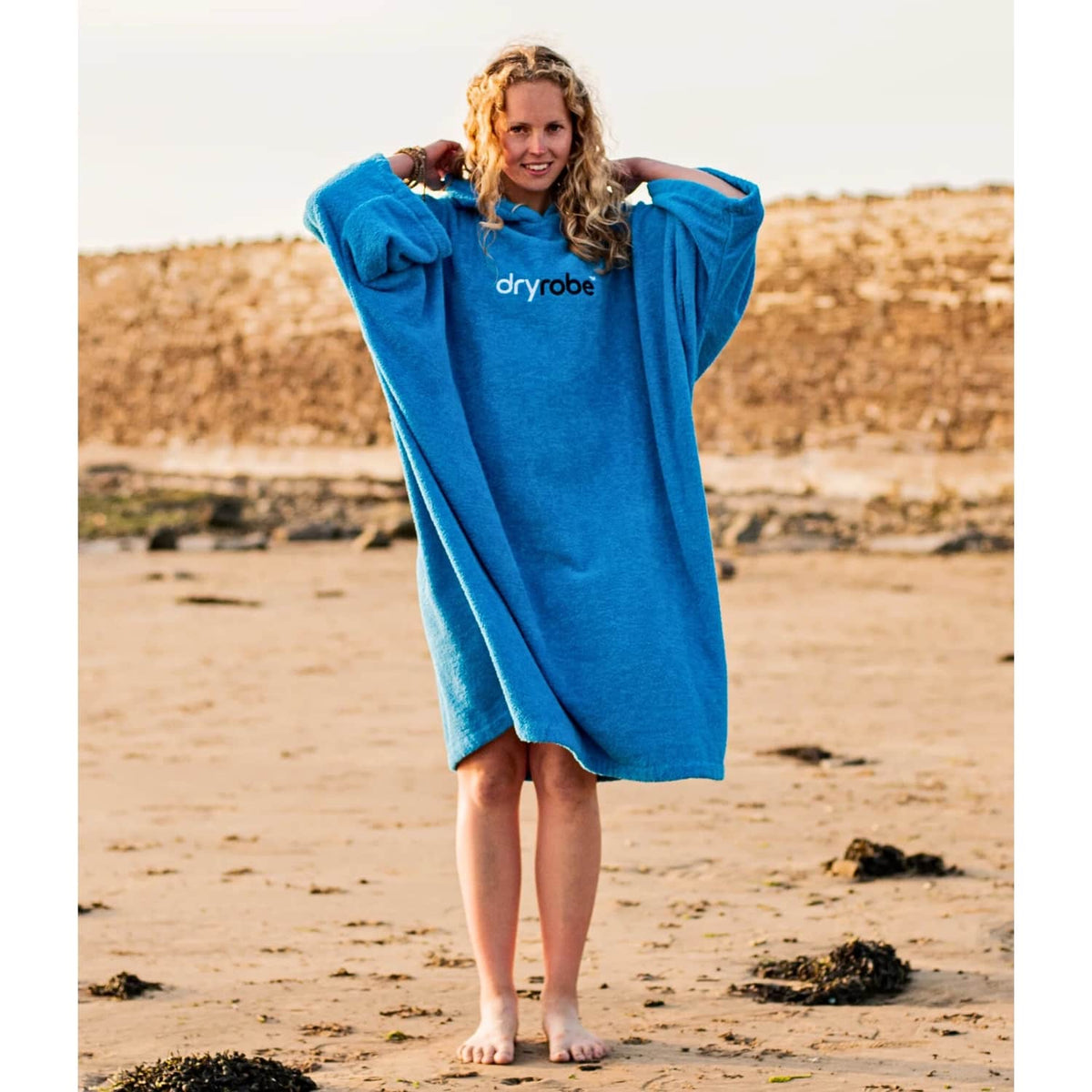 Dryrobe Organic Cotton Short Sleeve Towel Dryrobe - Cobalt Blue