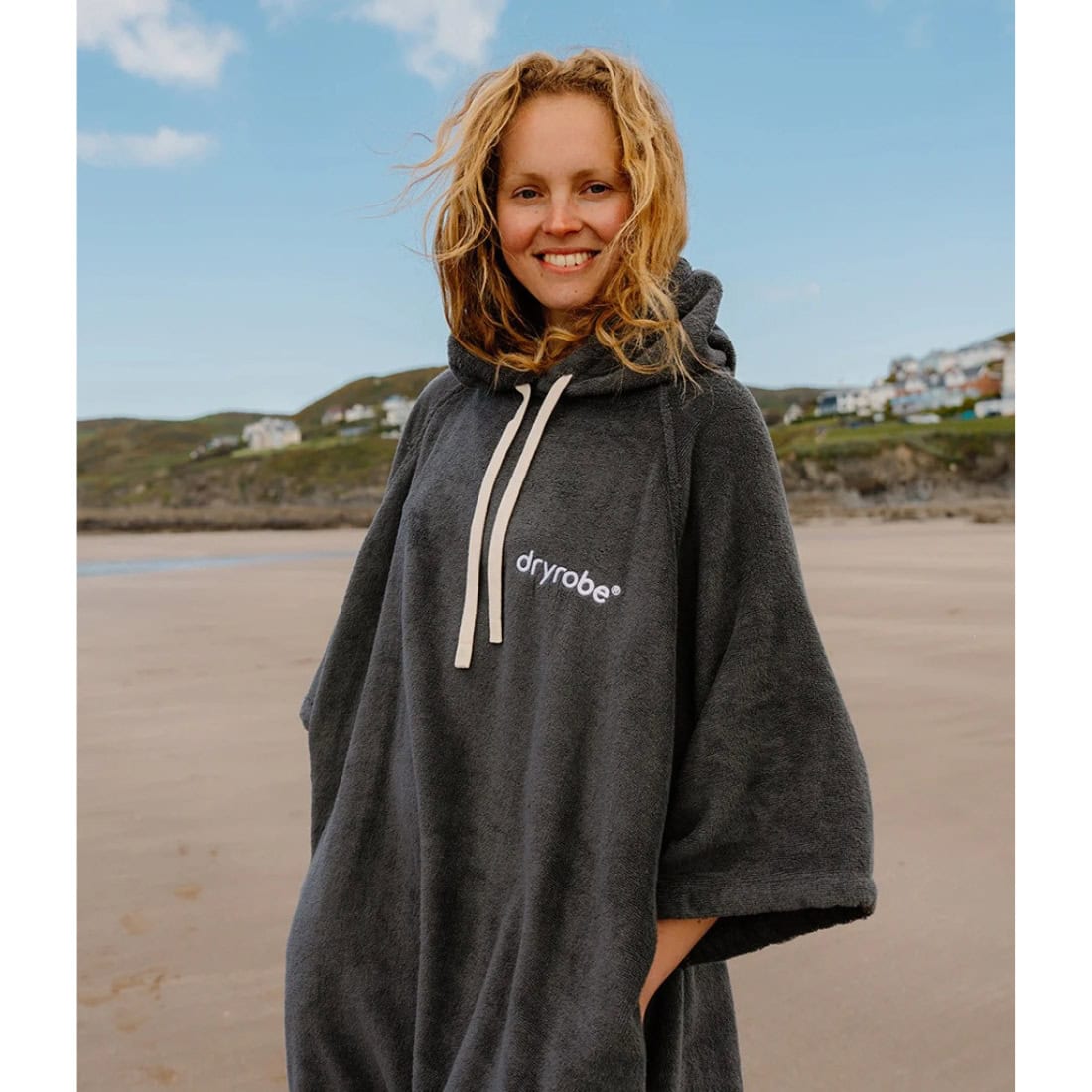 Dryrobe Towel Robe - Dark Slate - Changing Robe Poncho Towel by Dryrobe