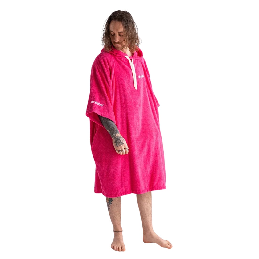Dryrobe Towel Robe - Hot Pink - Changing Robe Poncho Towel by Dryrobe M