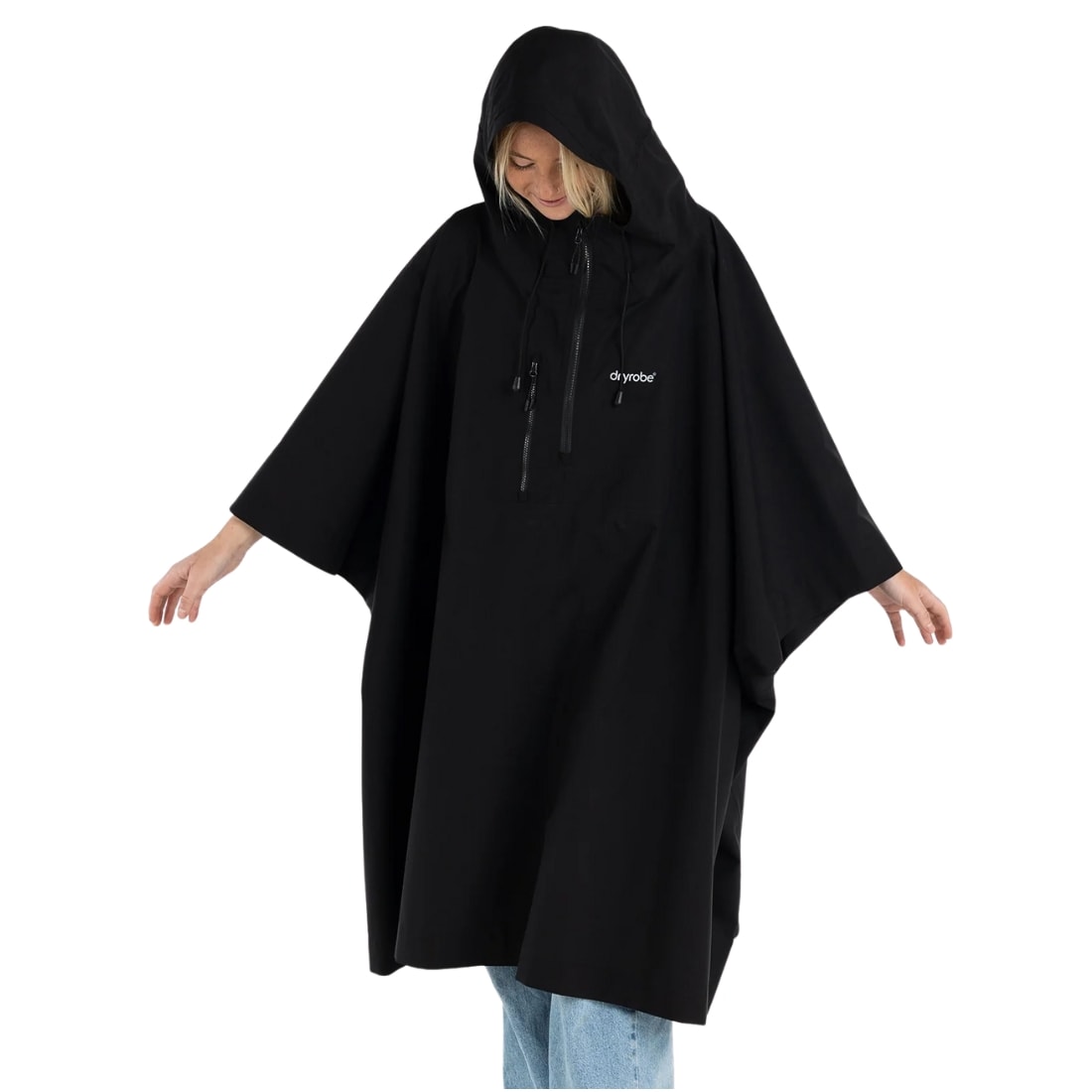 Dryrobe Waterproof Poncho - Black - Changing Robe Poncho Towel by Dryrobe One Size