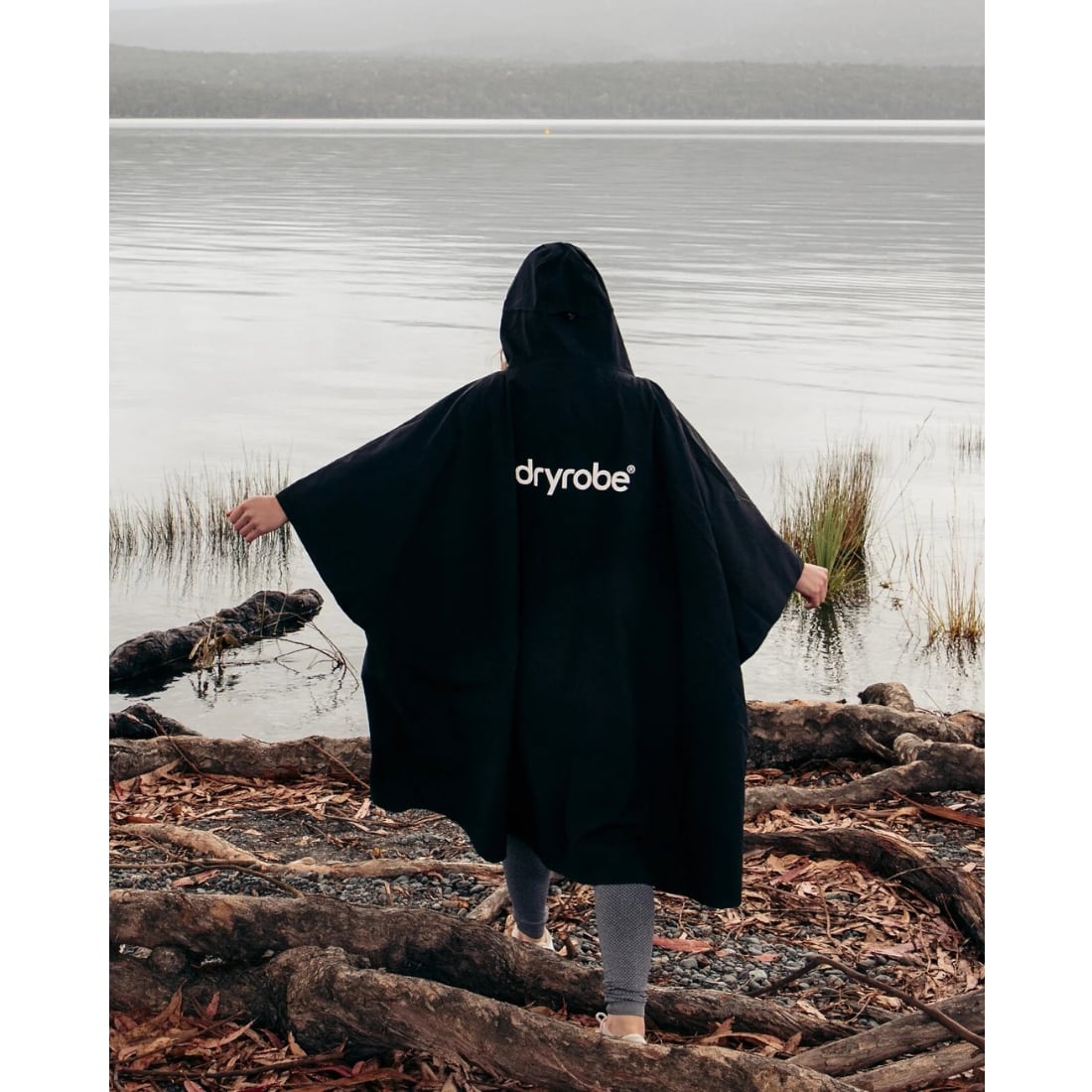 Dryrobe Waterproof Poncho - Black - Changing Robe Poncho Towel by Dryrobe One Size