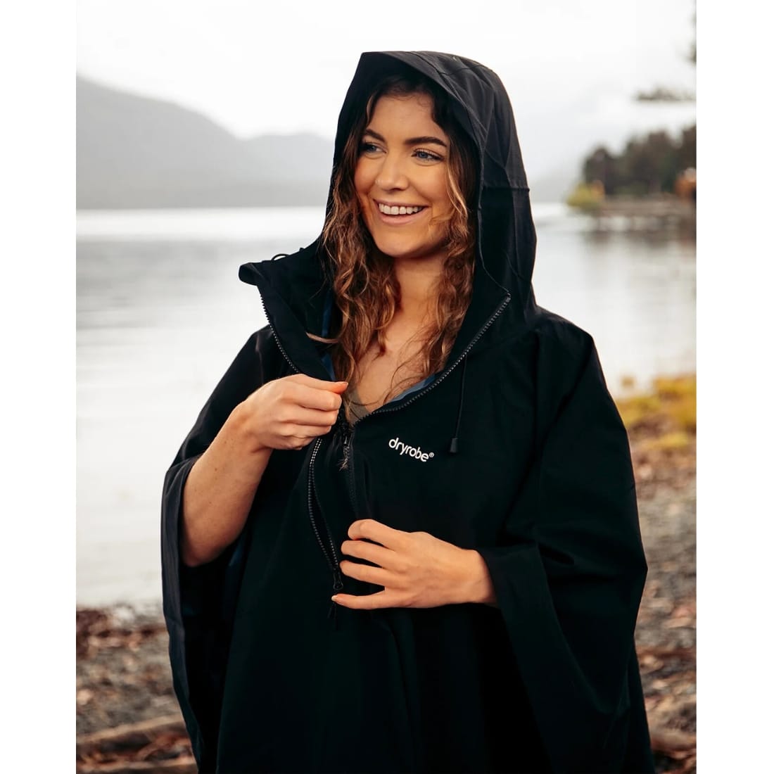 Dryrobe Waterproof Poncho - Black - Changing Robe Poncho Towel by Dryrobe One Size