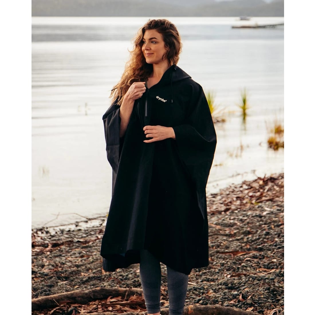 Dryrobe Waterproof Poncho - Black - Changing Robe Poncho Towel by Dryrobe One Size