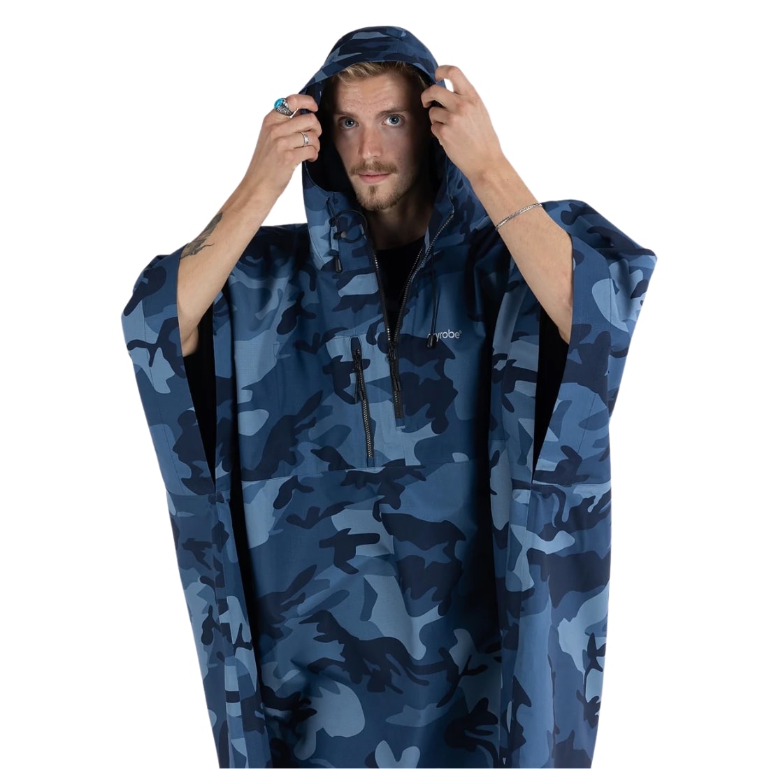 Dryrobe Waterproof Poncho - Blue Camo - Changing Robe Poncho Towel by Dryrobe One Size