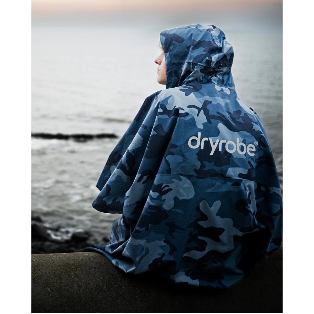 Dryrobe Waterproof Poncho - Blue Camo - Changing Robe Poncho Towel by Dryrobe One Size