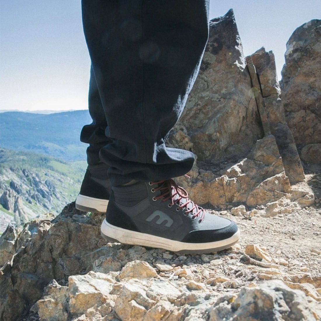 Etnies Loot HI WR Water Resistant Shoes - Black/Dark Grey - Mens High Top Trainers by Etnies