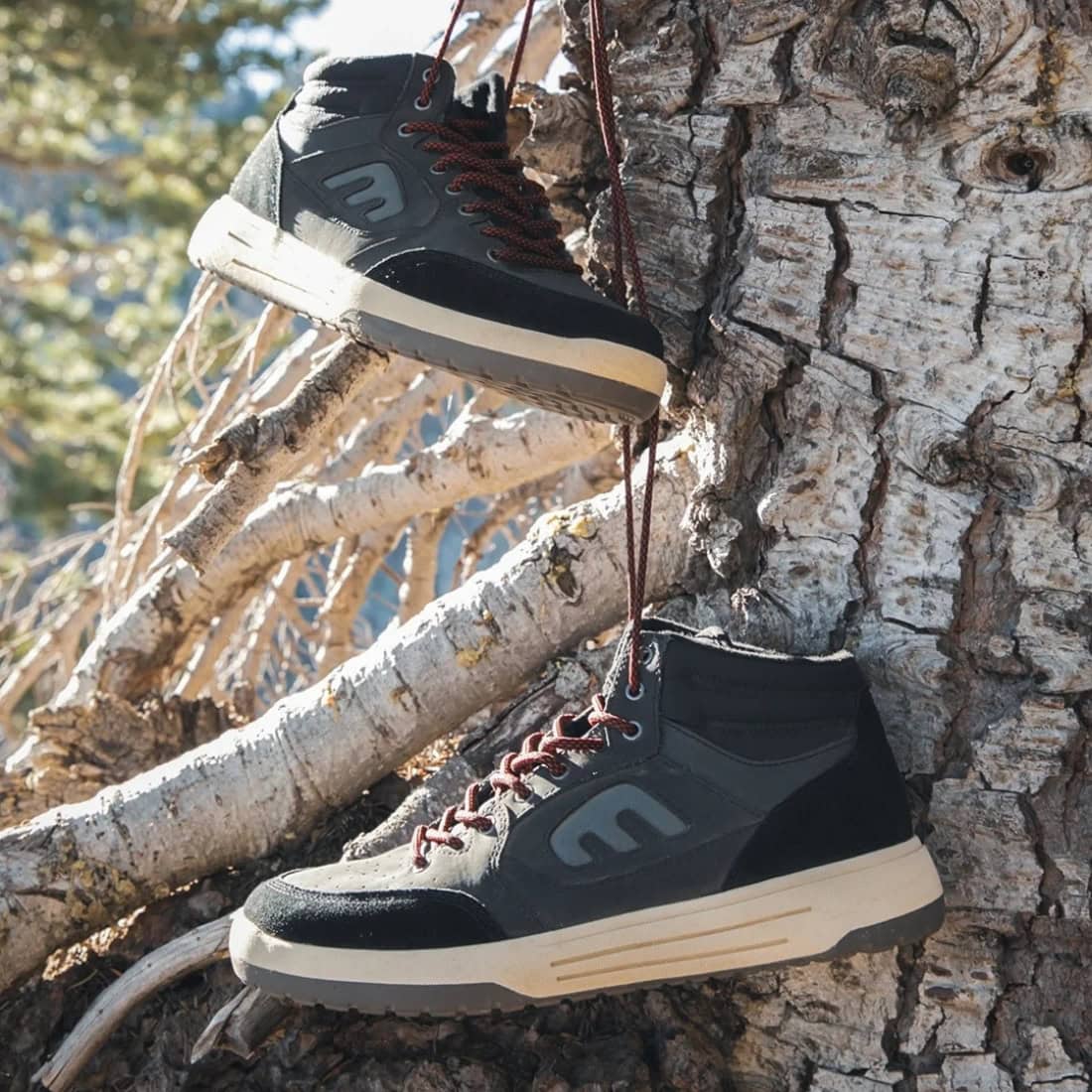 Etnies Loot HI WR Water Resistant Shoes - Black/Dark Grey - Mens High Top Trainers by Etnies