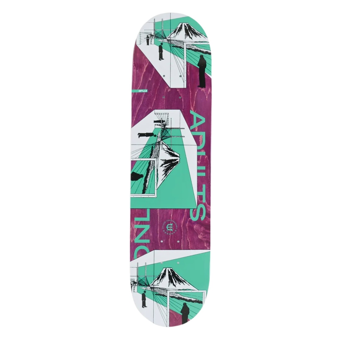 Evisen 8.125&quot; Three Fuji Deck - Purple - Skateboard Deck by Evisen 8.125 inch