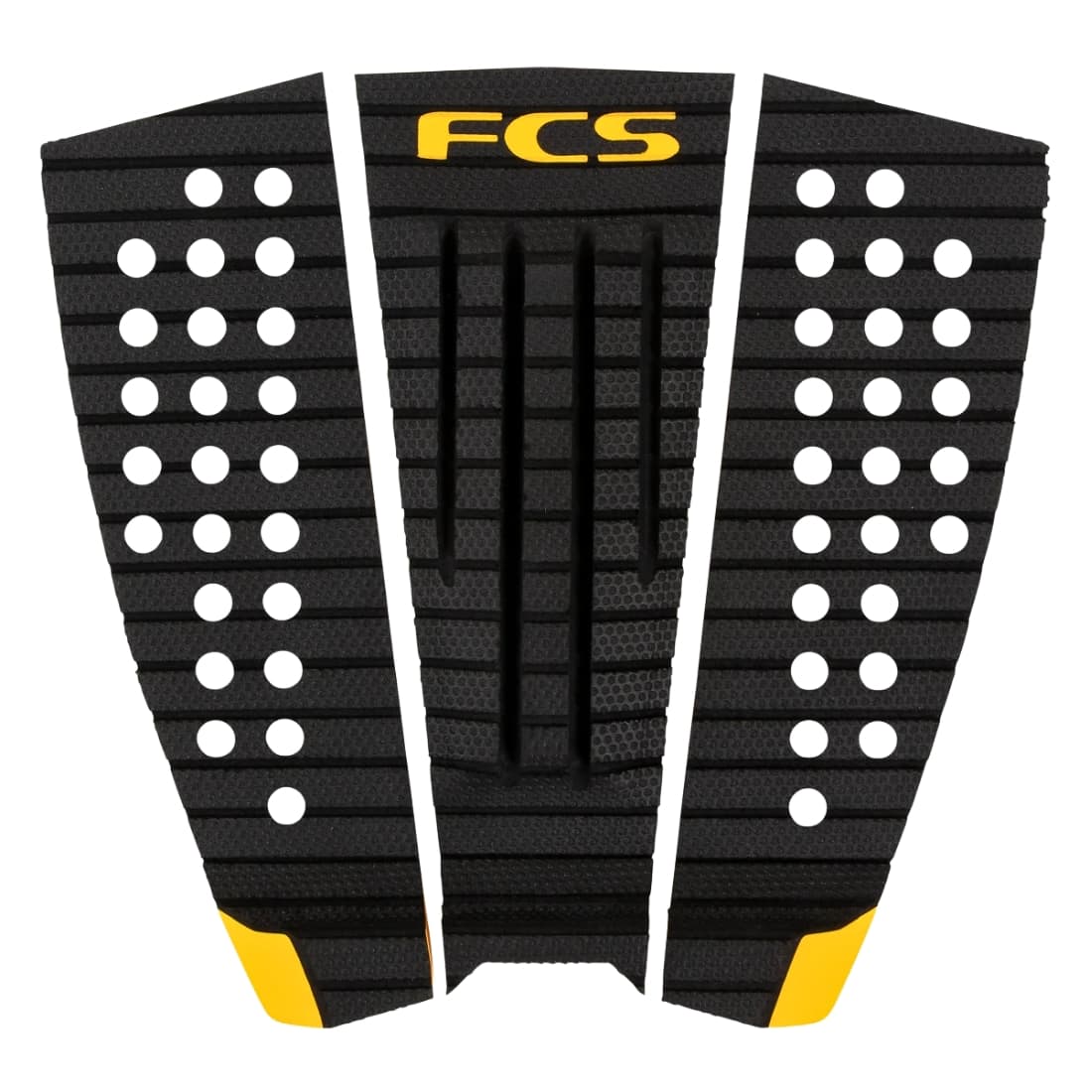 FCS Julian Wilson Tread-Lite 3 Piece Surfboard Tail Pad - Charcoal/Mango - 3 Piece Tail Pad by FCS