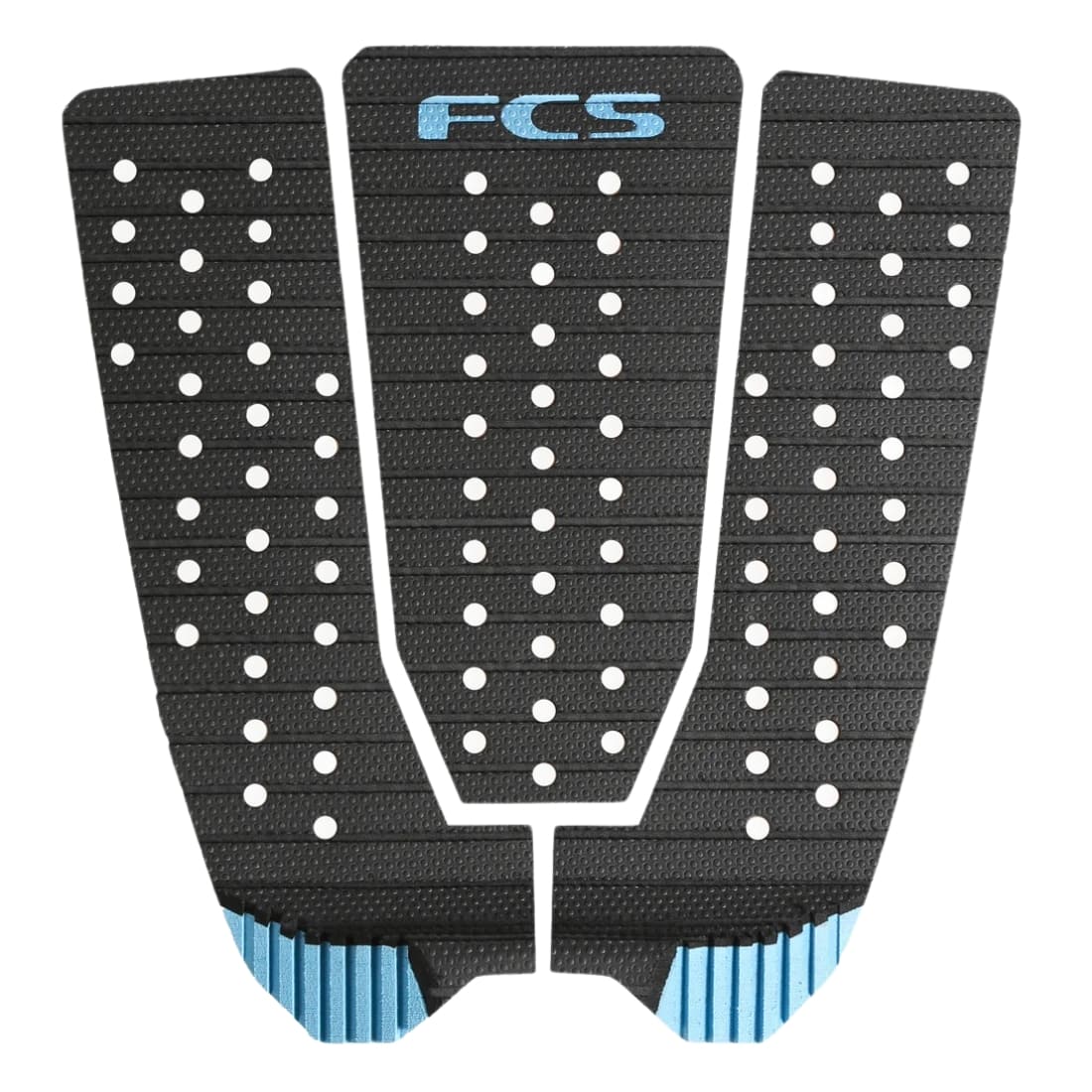 FCS Kolohe Andino Tread-Lite 3 Piece Surfboard Tail Pad - Black/Tranquil Blue - 3 Piece Tail Pad by FCS