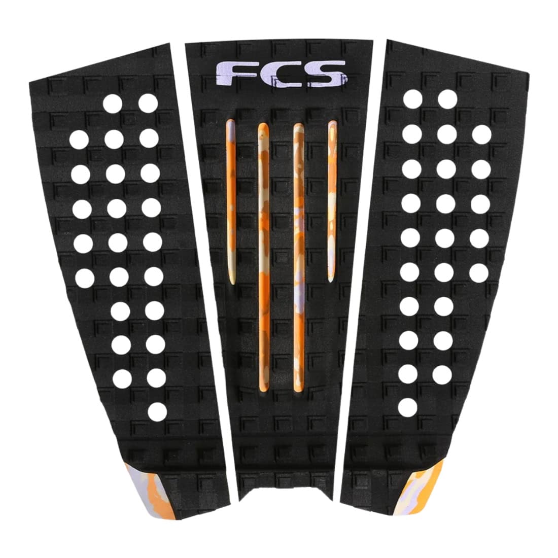 FCS Julian Wilson Tail Pad - Black/Multi Camo - 3 Piece Tail Pad by FCS