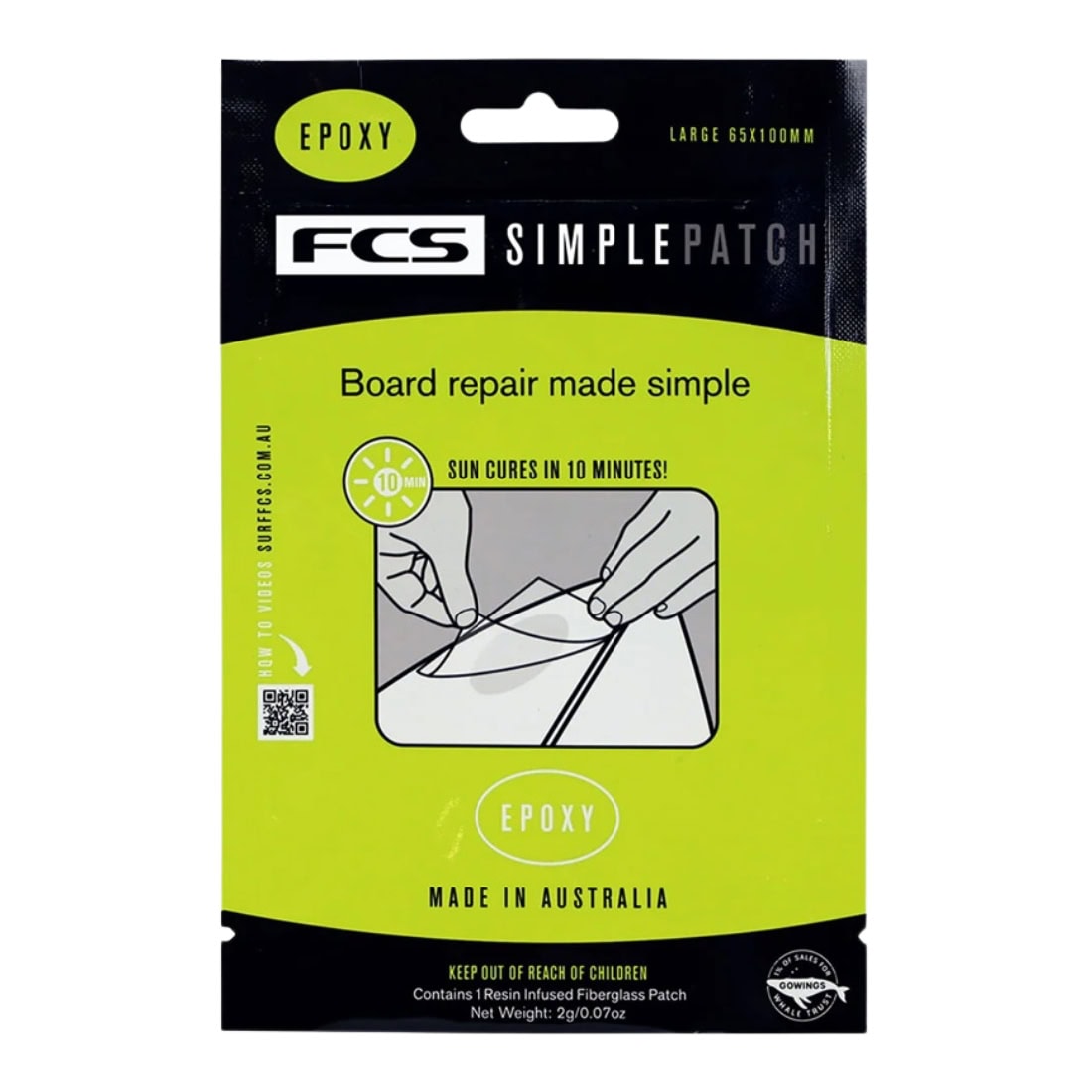 FCS Simple Patch Repair Patch Large - Epoxy - Clear - Epoxy Resin Surfboard Repair by FCS 2g/0.07g