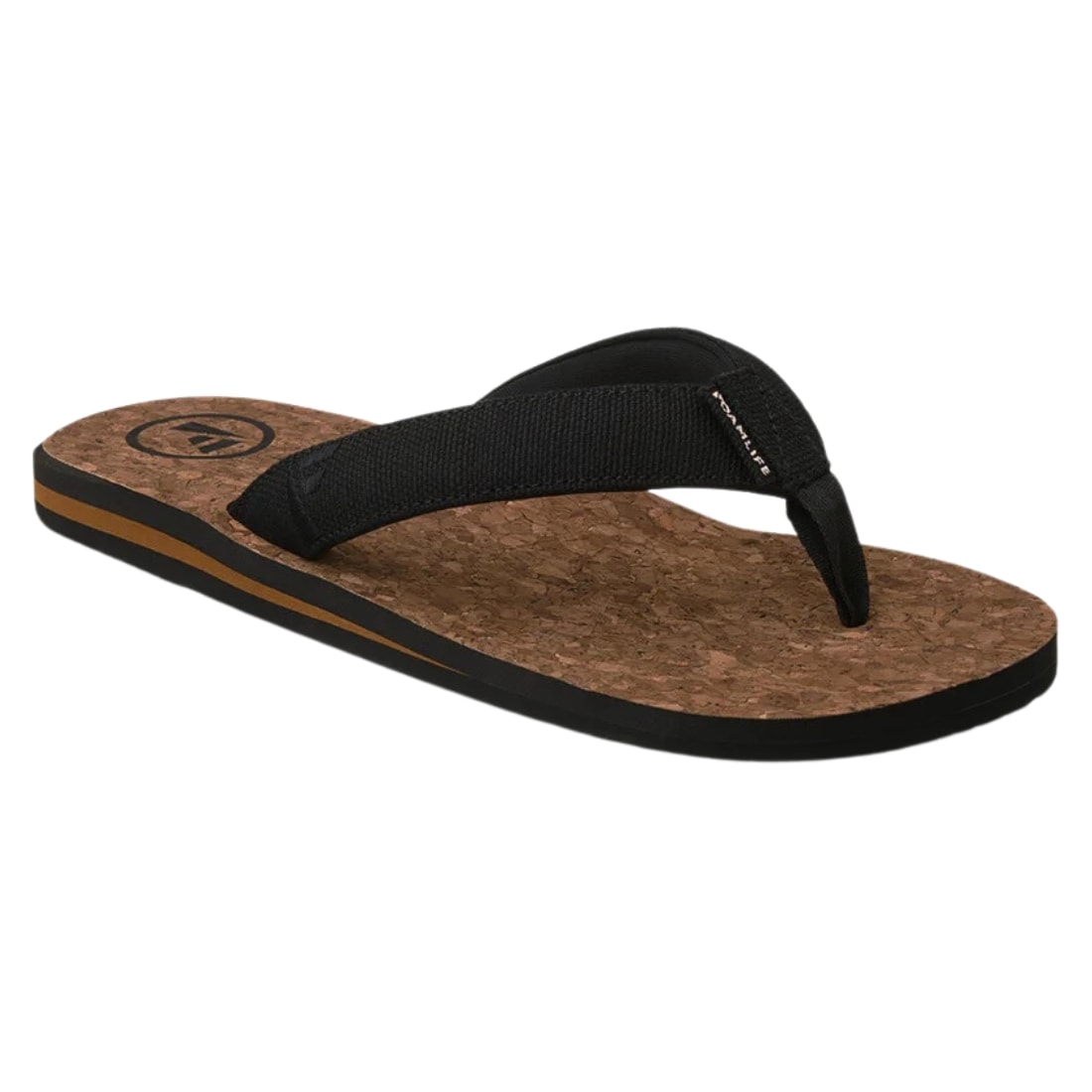 Foamlife Mully Cork Flip Flop Sandals - Black