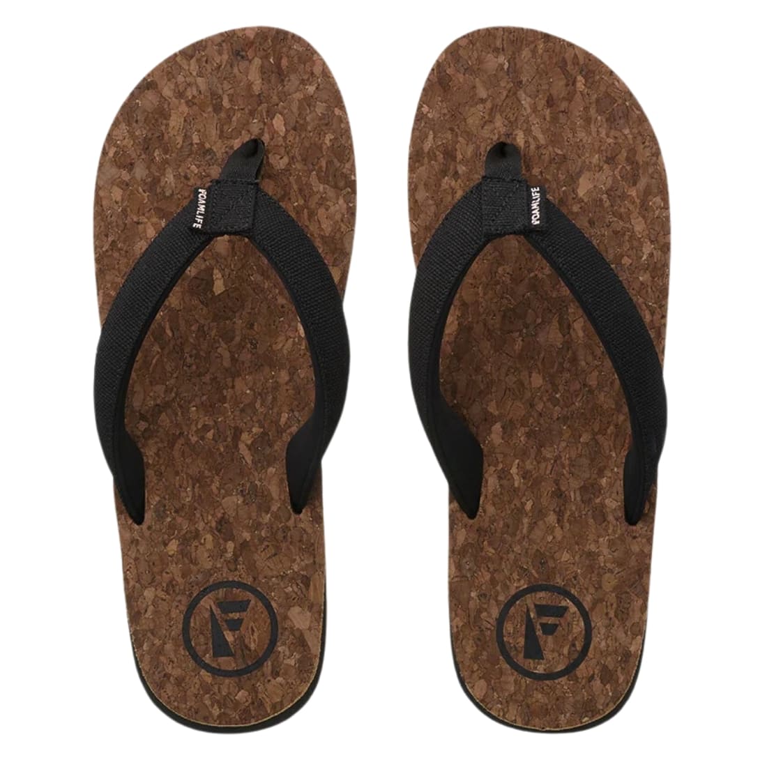 Foamlife Mully Cork Flip Flop Sandals - Black