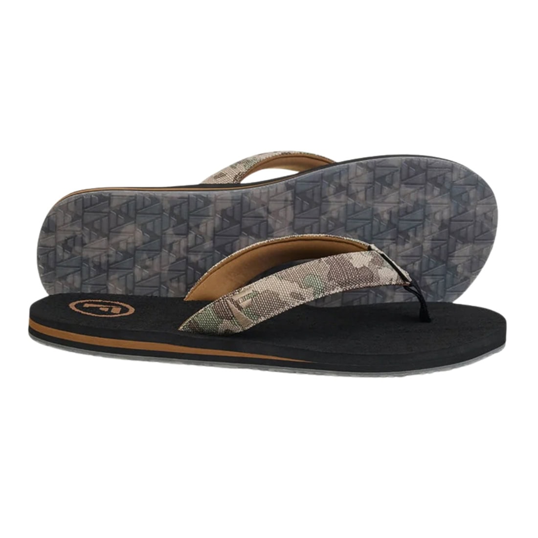 Foamlife Pampa-Artist Series Flip Flops - Black - Mens Flip Flops by FoamLife