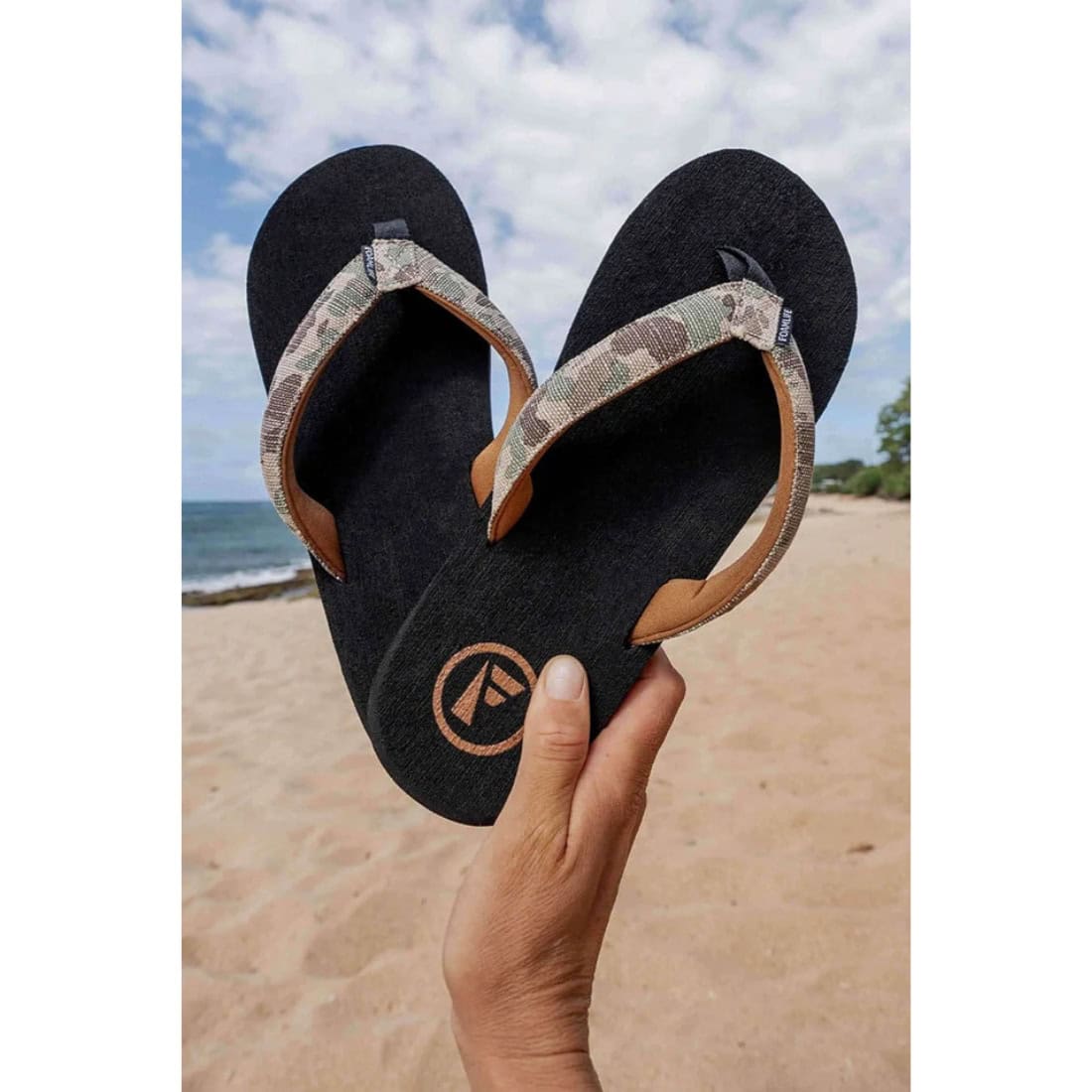 Foamlife Pampa-Artist Series Flip Flops - Black - Mens Flip Flops by FoamLife