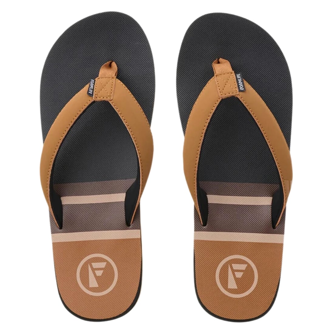 Foamlife Rullen SC Flip Flop Sandals - Tan - Mens Flip Flops by FoamLife