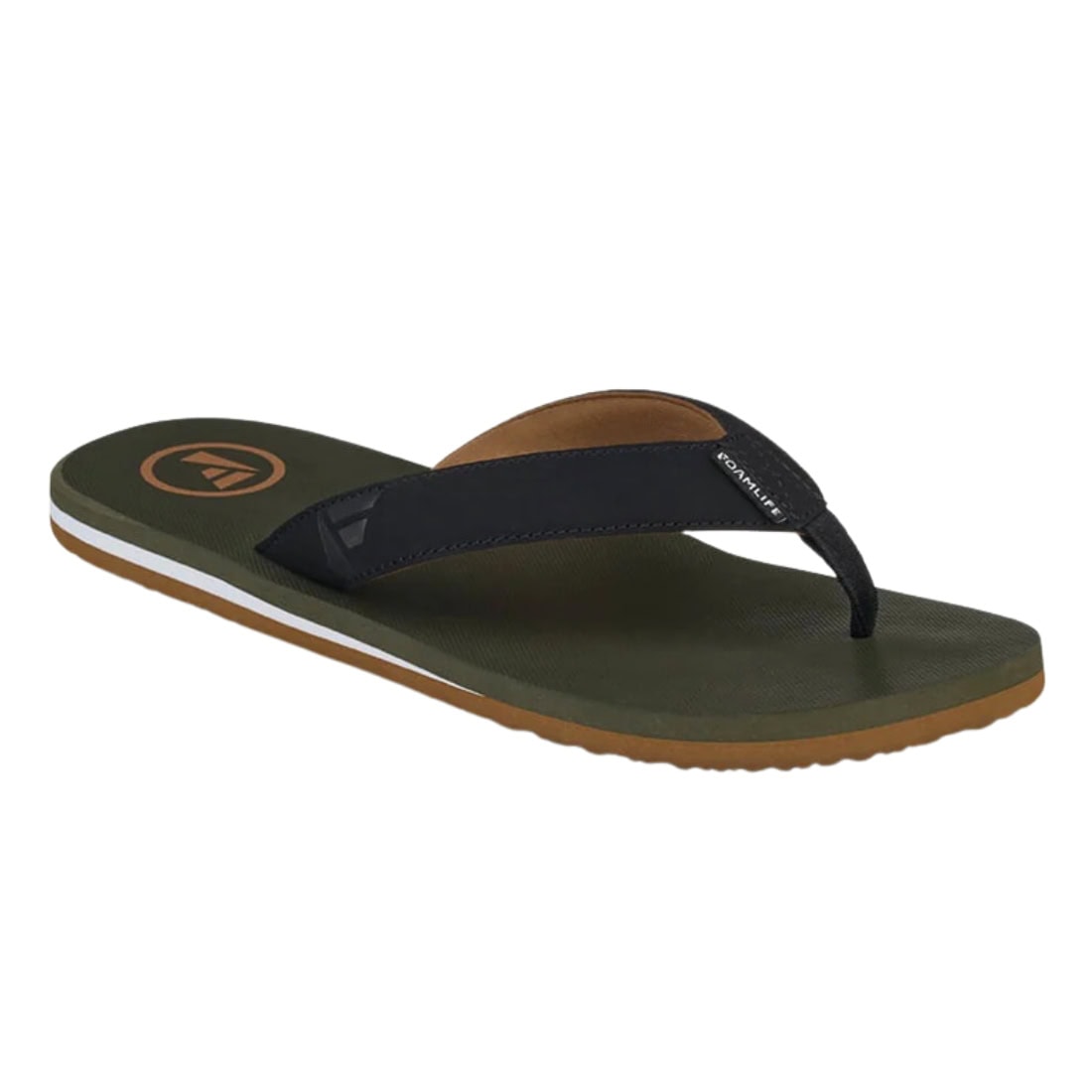Foamlife Traa-SC Flip Flop Sandals - Olive - Mens Flip Flops by FoamLife