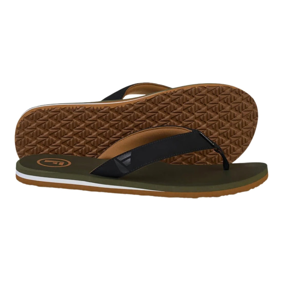 Foamlife Traa-SC Flip Flop Sandals - Olive - Mens Flip Flops by FoamLife